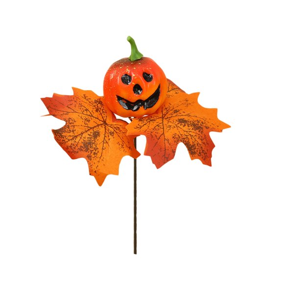 Halloween Decorations Set Pumpkin Autumn Maple Leaf Branch Material Hand Painted for Fall Party Tabletop Mantel