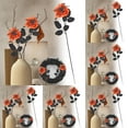 thumbnail image 1 of Halloween Decorations Silk Flowers Bouquet with Realistic Pumpkin Stems Eucalyptus, Floral Arrangement for Indoor Outdoor Haunted House Party Decor,Gothic Wedding Bouquet with Bendable Stems, 1 of 7