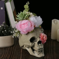 Halloween Decorations Simulation Skull Props Horror Chamber Sunflower Ghost Head Venue Decoration Ornaments Halloween Decorations Outdoor Pink