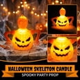 thumbnail image 1 of Halloween Decorations Skeleton Electronic Candle and Pumpkin LED Lights Set, Spooky Tabletop Decor for Party Props, Fall Holiday Home Supplies, 1Pack Skeleton Electronic Candle #A, 1 of 5