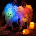 thumbnail image 1 of Halloween Decorations Skeleton Skull String Lights, White Gauze Spooky Colorful Light 10FT 20 LEDs Battery Operated for Halloween Indoor Outdoor Decoration, Multicolor, 1 of 5