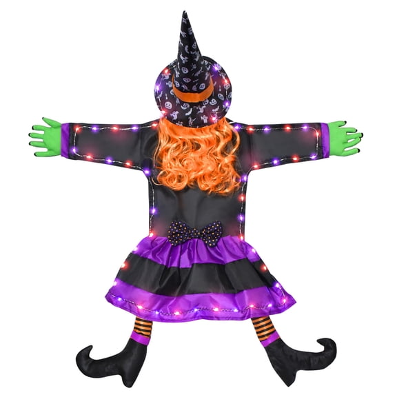 Halloween Decorations Solar Witch Large Crashing Witch Into Tree Outdoor Decor Lighted Flying Witch For Tree Yard Patio Porch Outdoor Decoration