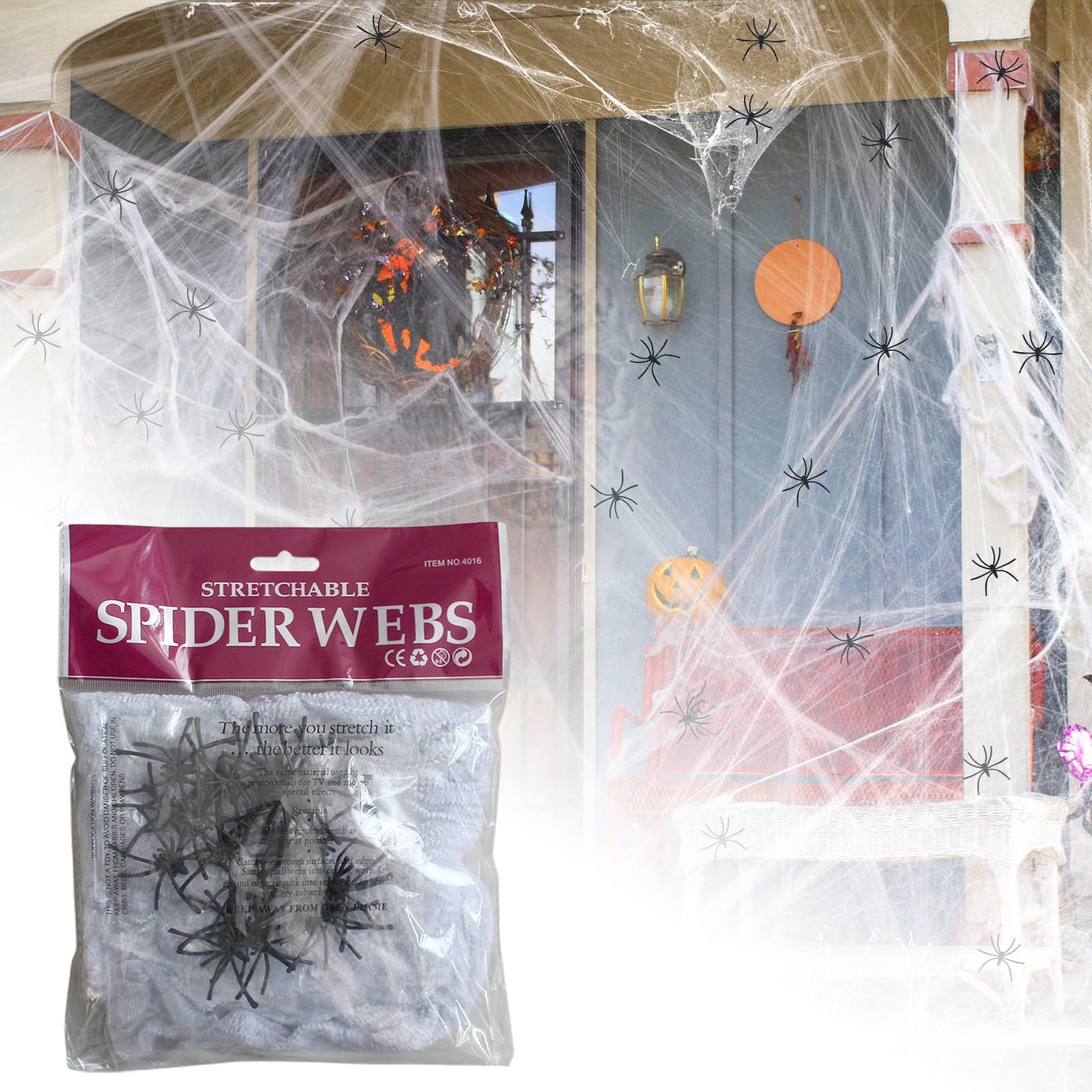 Halloween Decorations Spider Webs Bonus with 20 Spiders(Each Pack ...