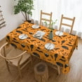 thumbnail image 1 of Halloween Decorations - Spooky Skull Cat Bat Spider Web Tablecloth Rectangular - Halloween Party Decorations Favors Supplies - Washable Table Cloth Cover for Dinner Decor 60" X 84", 1 of 6