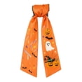 thumbnail image 1 of Halloween Decorations Spooky Wreath Bow Tie Door Hanger Decor for Front Porch Entryway, Holiday Home Party Decor, Linen Halloween Ribbon, 1 of 7
