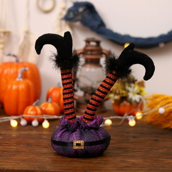 Halloween Decorations Stuck Tree Topper Decorative Upside down Leg for Indoor or Outdoor Holiday Decor Party Ornaments,Purple