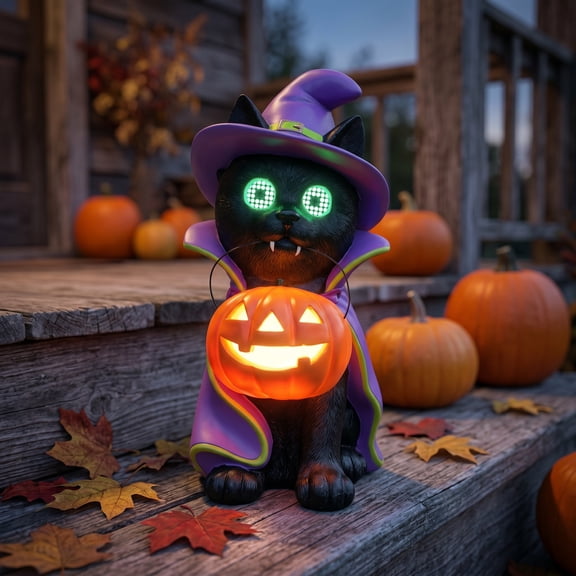 Halloween Decorations, Suitable for Outdoor Holiday Decor and Living Room Festive Ornaments, Frankenstein Dog with Pumpkin LED Light