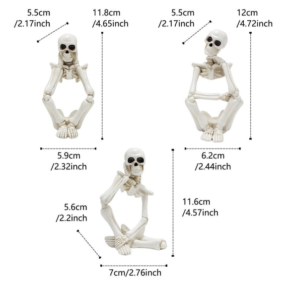 Halloween Decorations Thinking Skeleton Snake Halloween House Decoration Resin Skull