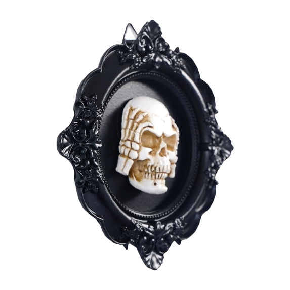 Halloween Decorations Unique Skeleton Photo Hanging Ornament, Skull Statue Frame Wall Decor 3D Resin Sculpture 4.4"X4.4" Halloween Decor, 3D Frame Wall Deocr Gothic