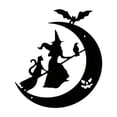 thumbnail image 1 of Halloween Decorations Wall Decor Black Scary Moon Witch Silhouette Metal Signs, Classic Horror-themed Halloween Wall Art Decor for Home Party, 1 of 4
