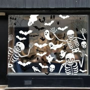 Halloween Skeleton Window Clings Decals Decorations,7 Sheets Scary Window Stickers for Party,Home,Office Decor