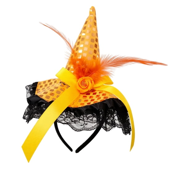 Halloween Decorations Witch Hat Headbands Party Cosplay Witch Costume Costume Accessory for Women 1 PC Multicolor One Size