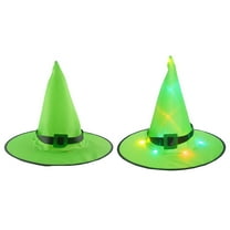 Halloween Decorations Witch Hat Lights, Glowing Witch Hat Halloween Floating Light up Witch Hats Indoor Outdoor Garden Yard Patio Lawn Tree Party Supplies Decor, Green