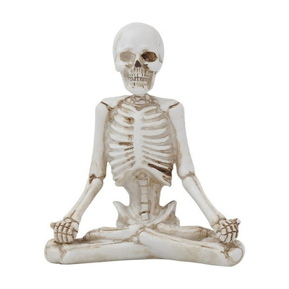 Halloween Decorations Yoga Skeleton-Decor Collectible-Figurines - Realistic Meditating Statues Skeleton Halloween Decor Indoor Resin Sitting Zen Skull Decor