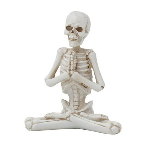 Halloween Decorations Yoga Skeleton-Decor Collectible-Figurines - Realistic Meditating Statues Skeleton Halloween Decor Indoor Resin Sitting Zen Skull Decor