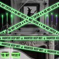 thumbnail image 1 of Halloween Decorative Barrier Tape,Glow In Dark Ghost Warning Strip with Flexible Cuttable Texture,Long Halloween Prop for Yard Escape Room Classroom Party Scene Layout(Green), 1 of 7