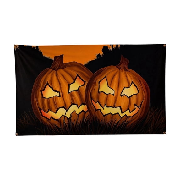 Halloween Decorative Flag Ft O Pumpkin Polyester Halloween Yard Flag With Brass Grommets For Outdoor Porch Gar