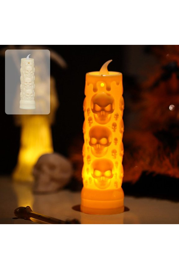 Halloween Decorative Lamp Ghost Pumpkin Lantern LED Flickering Candle Battery Operated Spooky Tabletop Decor for Home Party