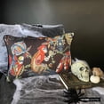 thumbnail image 1 of Halloween Decorative Lumbar Pillow Cover Black, 12"x20" (30x50 cm) Cotton Quirky Pillows, Printed, Designer Pillows Cushion Cover, Monkey, Animal Modern Style - Monkey Mischief, 1 of 10