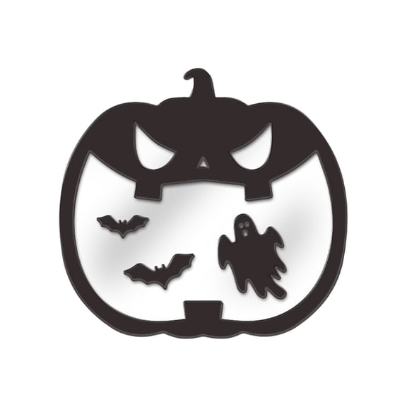 Halloween Decorative Mirror with Witch, Pumpkins, and Spider Web Design – Spooky Wall Decor for Home Parties, Haunted House, and Seasonal Decorations, Durable Material, Easy to Hang, Unique Gift Idea