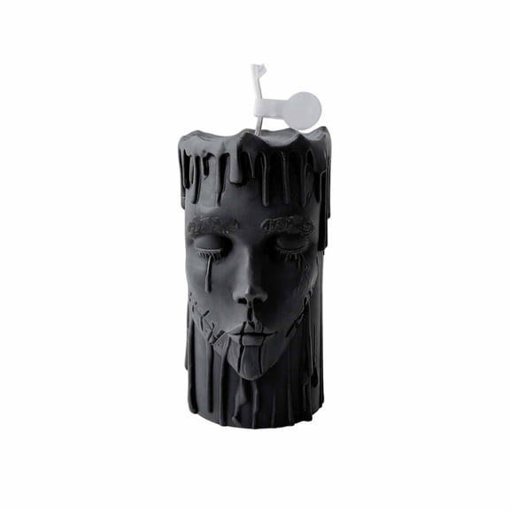 Halloween Decorative Pillar Scented Candle Dripping Wax Style for Home Party Table Centerpiece Decoration Unscented Design, Red