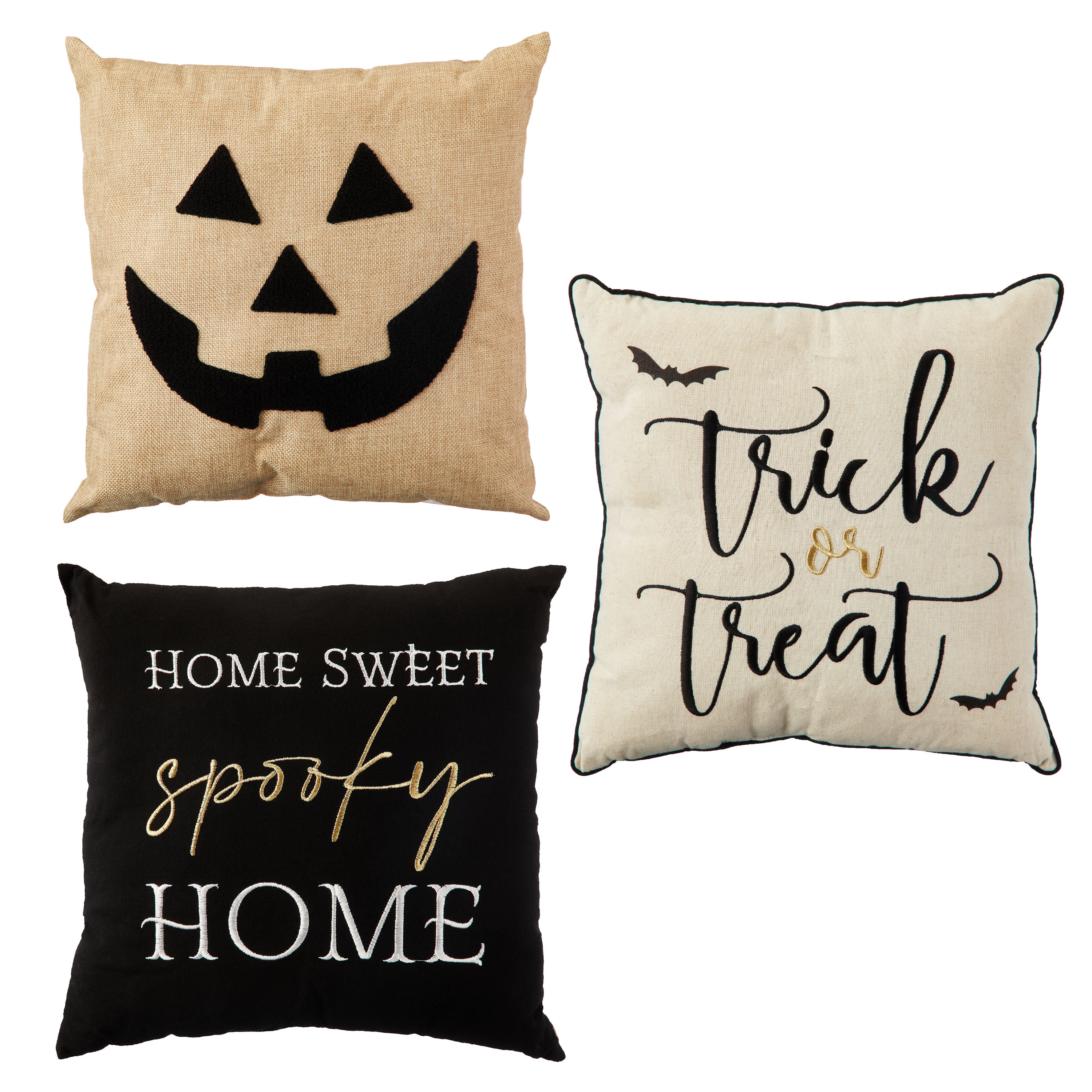 Halloween Decorative Pillow Set, Assorted Designs, 3 Count, Way To