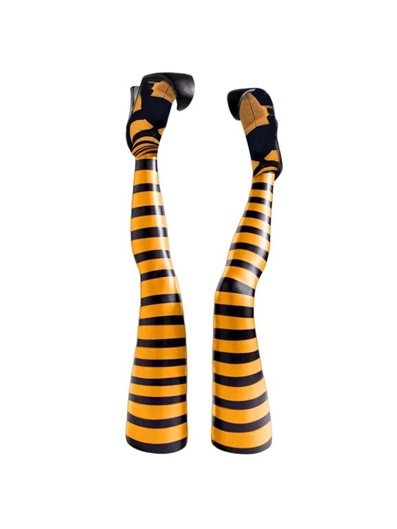 Halloween Decorative Prosthetic Leg Prop, Spooky Witch Leg with Telescopic Pole, Strange Decoration for Halloween Party and Yard