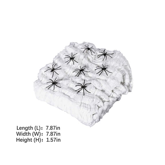 Halloween Decorative Spider Web Set, Halloween Decoration Indoor Outdoor Stretchable Elastic Silk Cotton Web with Plastic Spider Props Accessories, Realistic Horror Scene Props for Ghost HOUSE