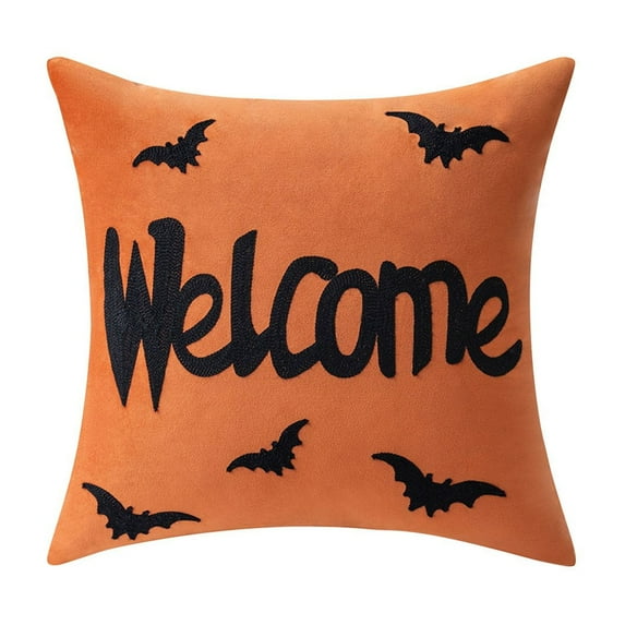 Halloween Decorative Throw Pillow Trick or Treat Design 18x18 Inch Cushion Cover Festive Home Decor
