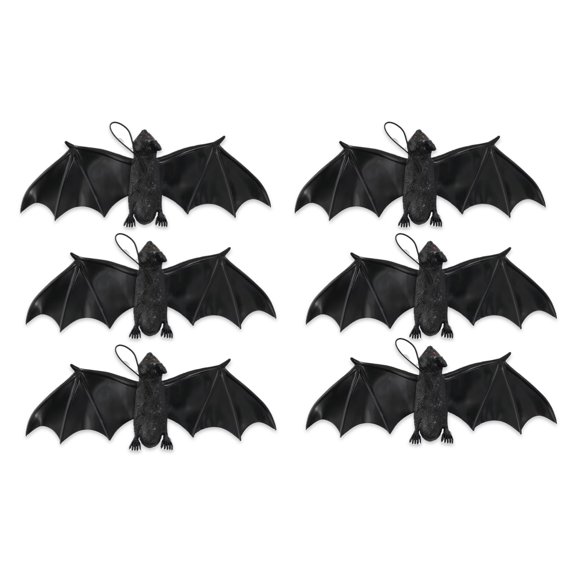 Halloween Decorative Wall Decor, Bat, Spread Wings, Black, Large, 6 Pack Width: 3.75 inHeight: 1.125 inLength: 11 inWeight: 1.27 oz