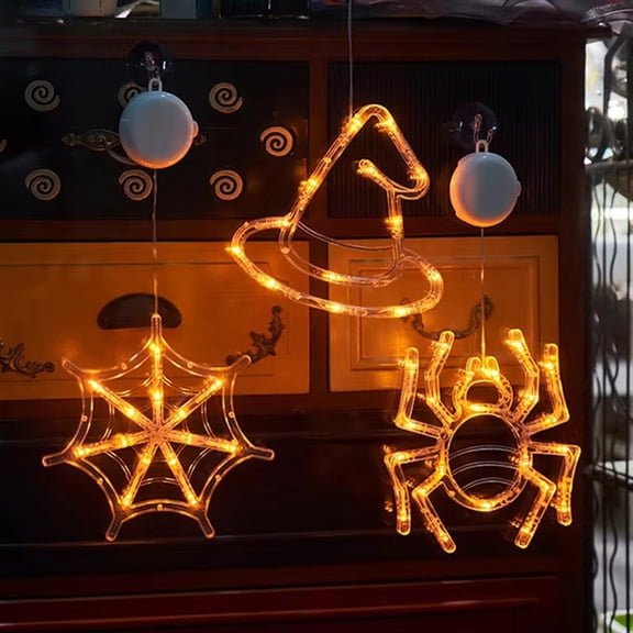 Halloween Decorative Window Lamp, Spider LED Sucker Lamp Suitable for Decoration in Various Places