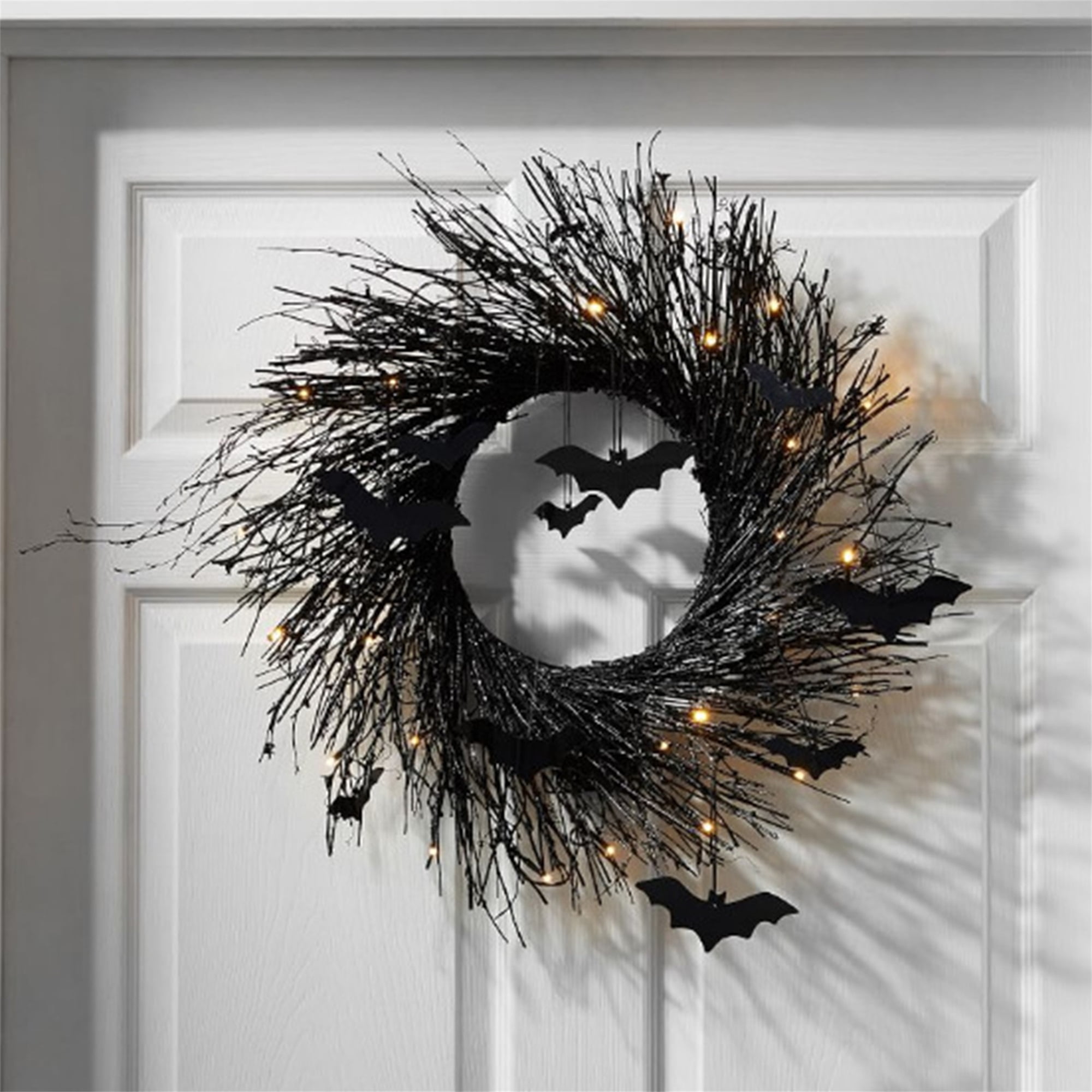 Halloween Decorative Wreath Bat Hanging Garlands with Light Halloween Halloween Decorative Wreath Bat Hanging Garlands with Light Halloween