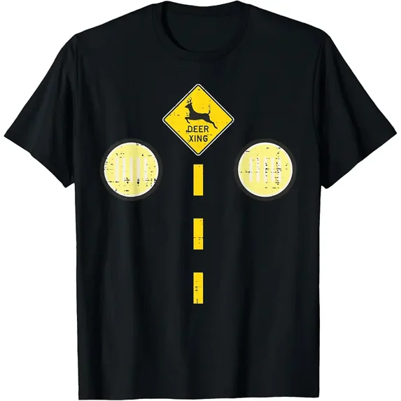 Halloween Deer Crossing Headlights Costume Men Women Kids T-Shirt