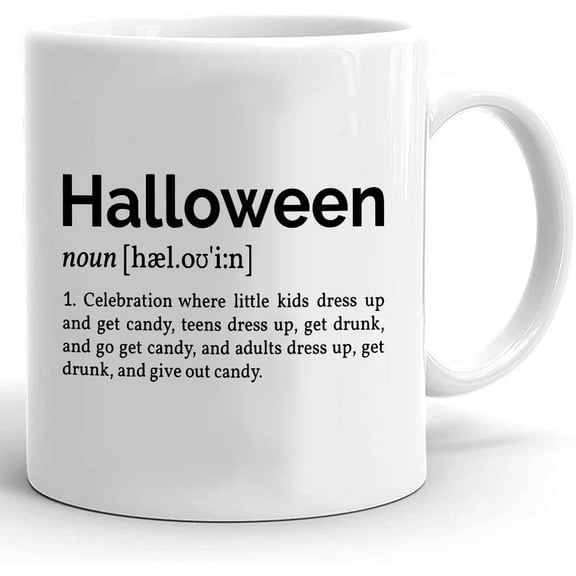 Halloween Definition Mug, Halloween Mug, Gifts For Halloween, Gifts For Him Her Halloween Mug, Cute Spooky Fall Season Gift Scary Ghost Cup Halloween Pumpkins Mug