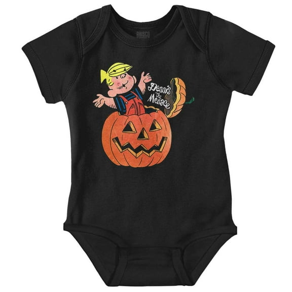 Halloween Dennis The Menace Pumpkin Romper Boys or Girls Infant Baby Brisco Brands 24M