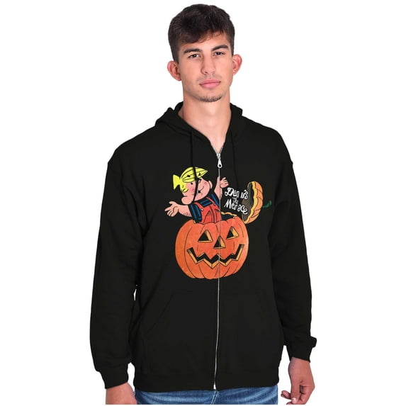 Halloween Dennis The Menace Pumpkin Zip Up Hoodie Men's Women's Brisco Brands L