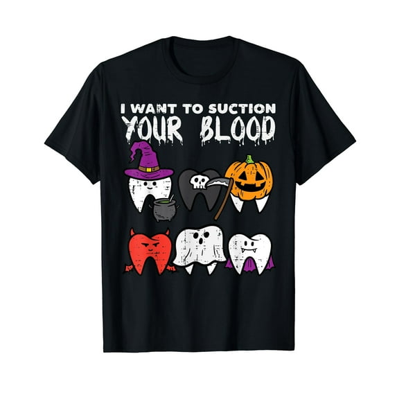 Halloween Dentist Suction Your Blood Dental Costume Men T-Shirt