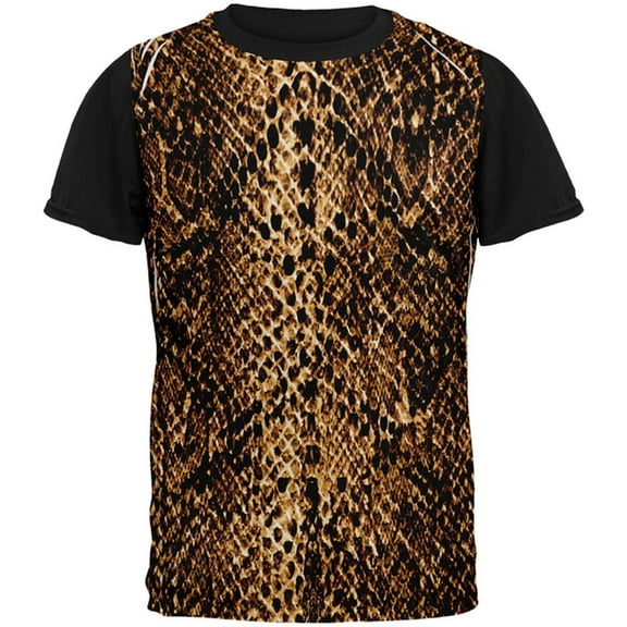 Halloween Desert Brown Snake Snakeskin Costume All Over Mens Black Back T Shirt Multi SM