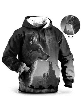 Halloween wolf print long sleeves hoodie sale