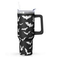 thumbnail image 1 of Halloween Design 40oz Tumbler w/Handle - Ghosts/Pumpkins Double Wall Insulated Stainless Steel Cup, Leakproof Lid, Gift Ready, 1 of 5