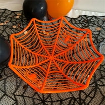 Halloween Desktop Candy Dish - 27x7.7cm Plastic Fruit Basket/Cookie Bowl, Orange/Purple/Black Spooky Decor, Ideal for Holiday Parties, Home Displays & Gifting，Orange