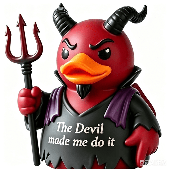Halloween Devil Duck Figurine, Creepy Cute Resin Demon Statue with Trident, Gothic Home Decor for Shelf Desktop Office, Unique Funny Gift for Adults Teens, Dark Aesthetic Room Ornament
