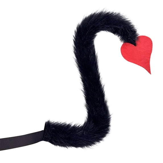 Halloween Devil Horn Headband and Tail Set Cosplay Black Red D 1pc