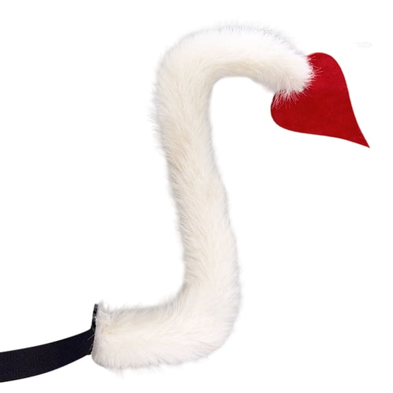 Halloween Devil Horn Headband and Tail Set Cosplay White Red E 1pc