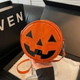 thumbnail image 1 of Halloween Devil Pumpkin Crossbody Bag with Chain Strap - Trendy Faux Leather Shoulder Bag for Women, Spacious Gothic Purse for Party & Everyday Use, Unique Holiday Accessory & Fashion Gift, 1 of 9