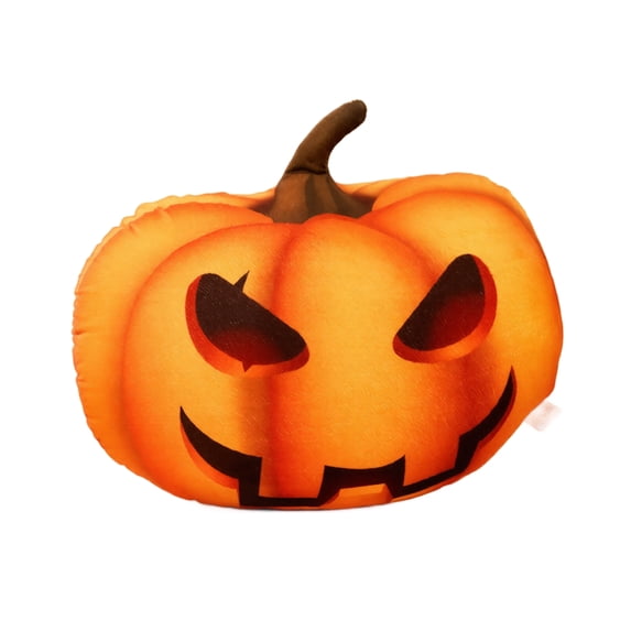 Halloween Devil Pumpkin Plush Cushion, Soft Decorative Throw Pillow for Couch Bed, Cozy Fall Accent Pillow for Seasonal Home Decor, Orange