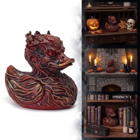 Halloween Devil Resin Gothic Desk Figurine, 2.8" Detailed Sculpted Horror Ornament for Mantel, Shelf & Office Tabletop Decor