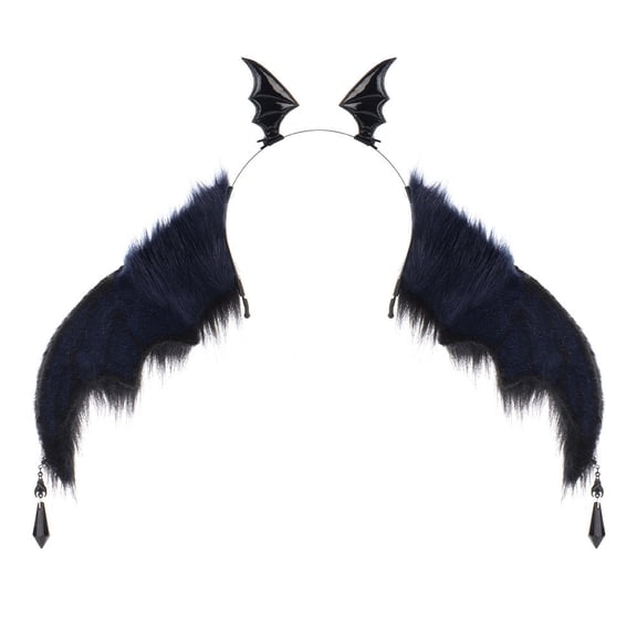 Halloween Devil Wing Headband, Red Black Dark Little Devil Headpiece, 12.6x14.2 Inch Party Photo Prop