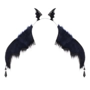 Halloween Devil Wing Headband, Red Black Dark Little Devil Headpiece, 12.6x14.2 Inch Party Photo Prop