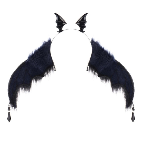 Halloween Devil Wing Headband, Red Black Dark Little Devil Headpiece, 12.6x14.2 Inch Party Photo Prop